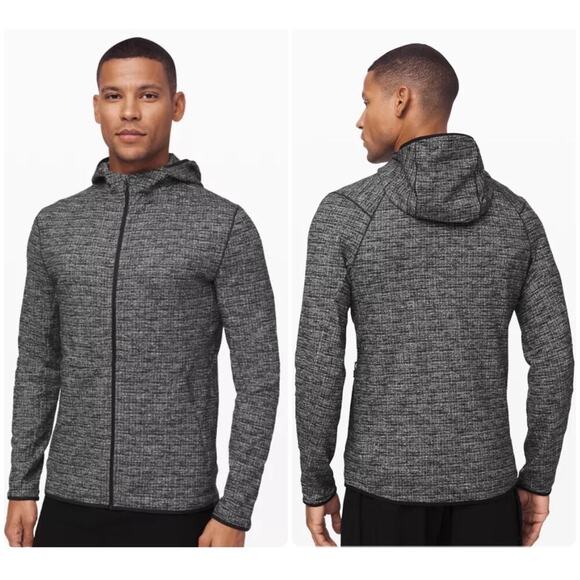 LULULEMON Serge Warm Full Zip Hoodie Heathered Gray Sweatshirt Pockets Men’s S